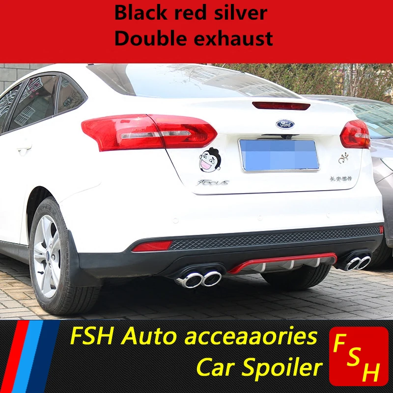 

For Focus Rear spoiler PP Rear Bumper Diffuser Bumpers Protector For Ford Focus Body kit bumper rear lip rear spoiler 2012-2017