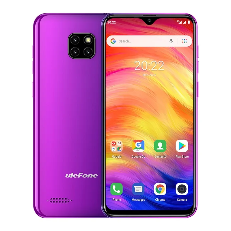 Ulefone Note 7 teléfono inteligente 3500 mAh 19:9 Quad Core 6,1 pulgadas Pantalla de gota de agua 16 GB ROM teléfono móvil WCDMA teléfono móvil android8.1