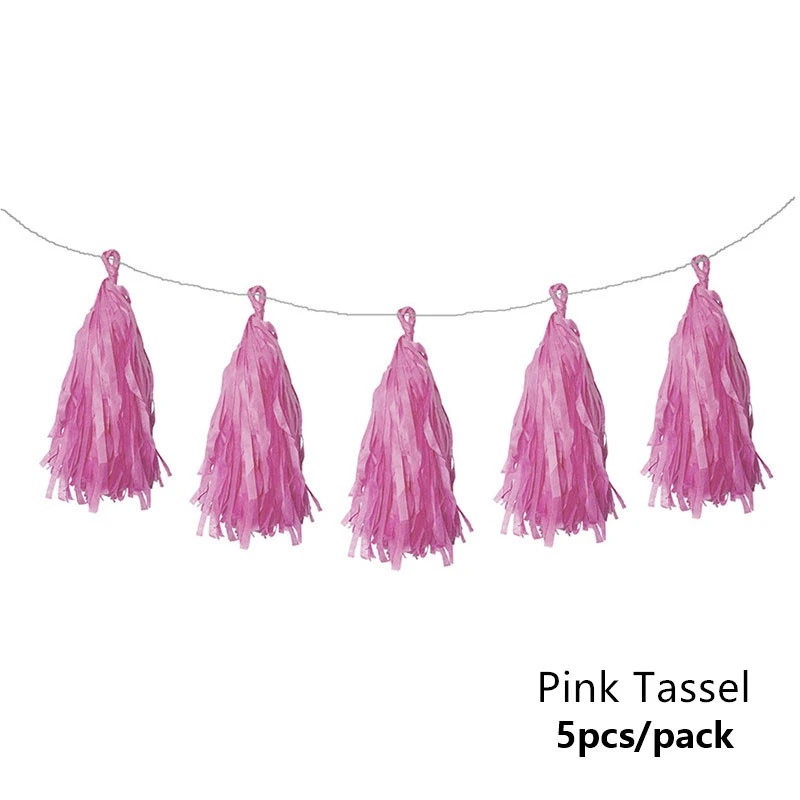 Детская Гирлянда для мальчиков и девочек, детская гирлянда с воздушным шаром, украшения для дня рождения, вечерние украшения для детей - Цвет: 5pcs pink tassel