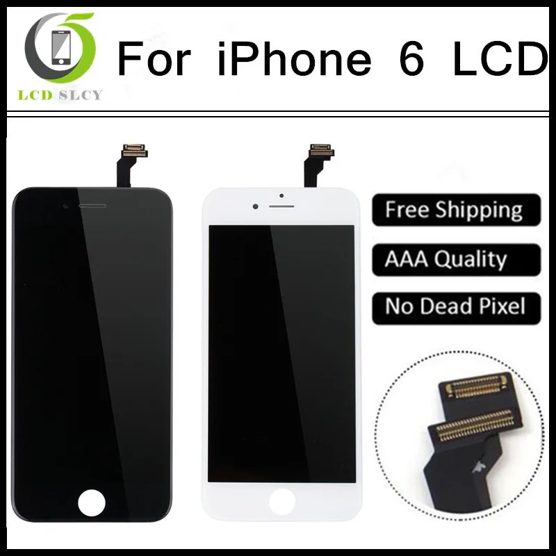 

100% Guarantee AAA High Quality For 4.7-inch iPhone 6 LCD Display Touch Screen Digitizer Assembly Replacement Pannel White/Black