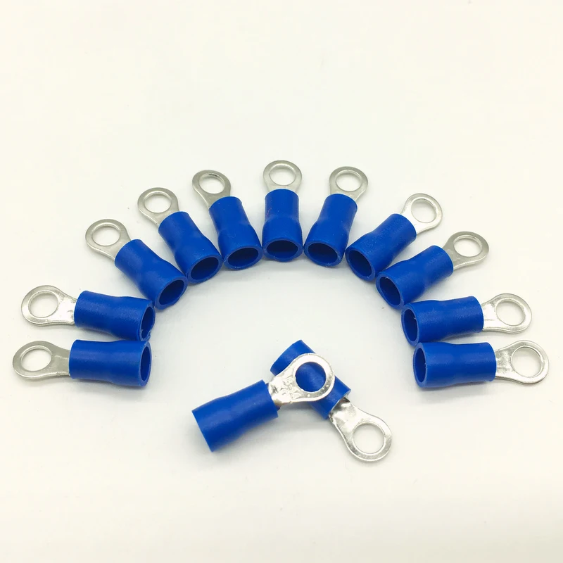 Details about   1000Pcs RV2-4S AWG 16-14 Blue PVC Sleeve Pre Insulated RingTerminals Connector # 