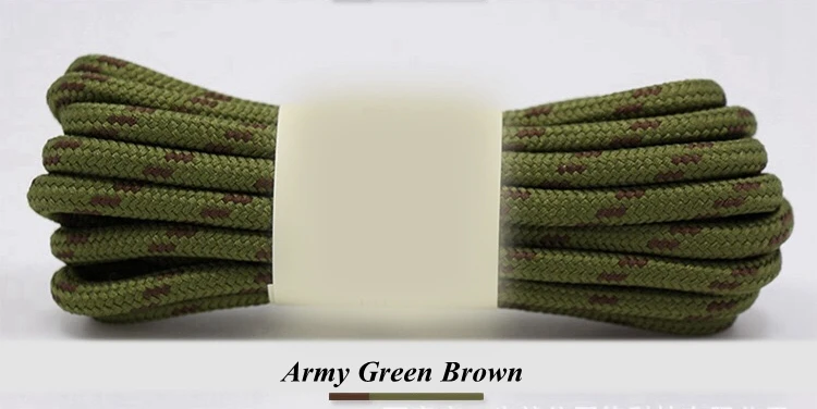 19 цветов, круглые шнурки, высокое качество, для спорта на открытом воздухе, повседневные шнурки для пеших прогулок, теннисные туфли с кружевами, ботинки, 1 пара - Цвет: Army green brown