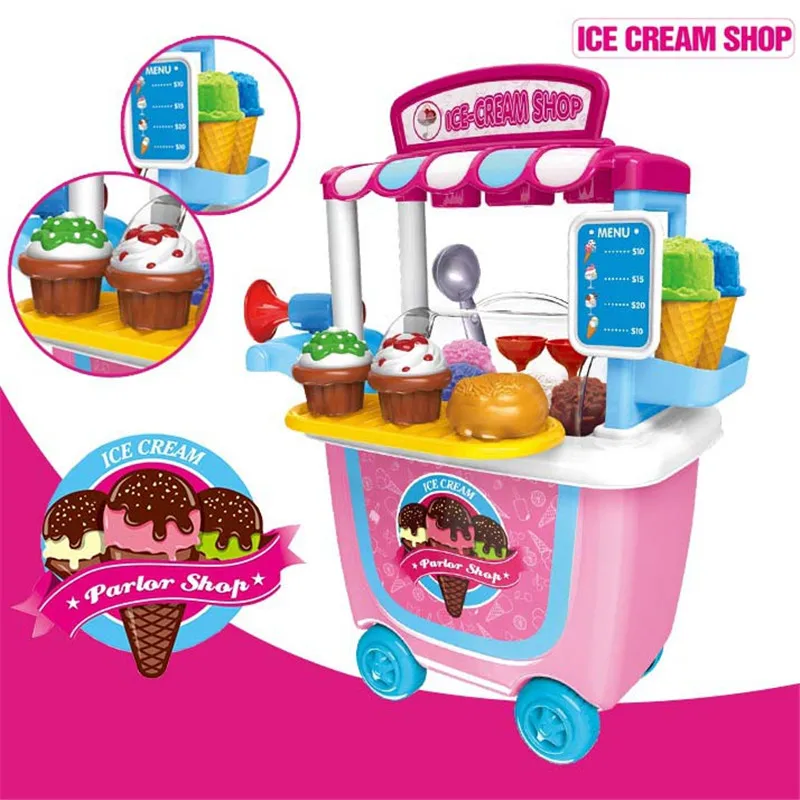 

Baby Kids Miniature Kitchen Cooking Ice Cream Barbecue Doctor Set Simulation Cutting Fruit Toys For Children Girl Pretend Play