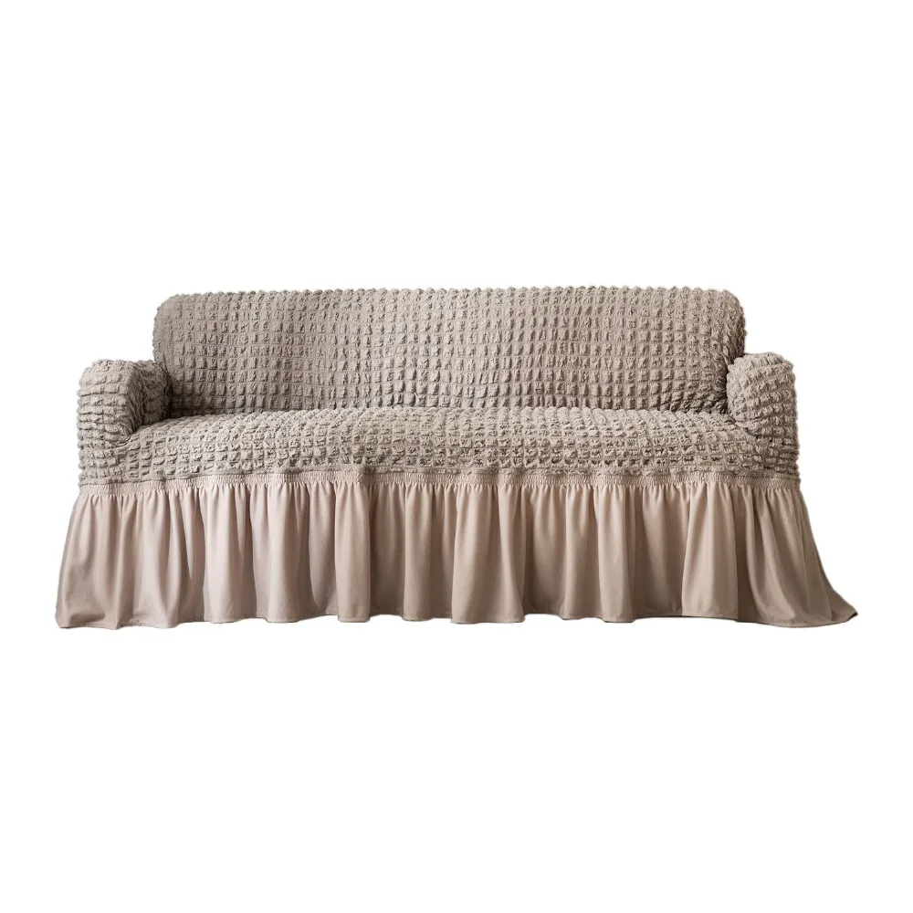 Роскошный диван крышка 3D Popcorn моды чехол высокая эластичность универсальный мебель диван протектор с юбка светло-серый