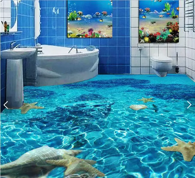 3d pvc bodenbelag benutzerdefinierte wasserdichte tapete Klarem wasser