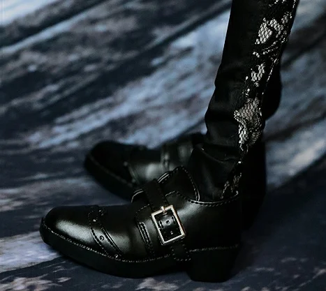 

D01-P105 children handmade toy 1/3 1/4 Doll Accessories BJD/SD doll shoes Buckle black leather shoes 1pair