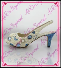 Aidocrystal 2016 Sommer damen weiße perle sling sandale schuhe frau 6 cm high heels offene spitze high heel sexy schuhe