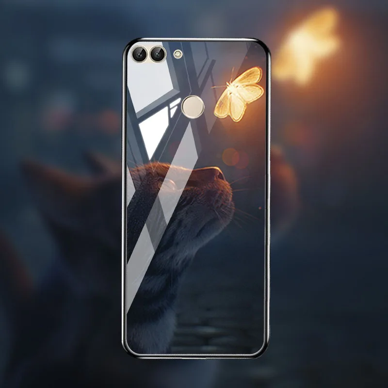 M006 Чехол из закаленного стекла для huawei P Smart чехол s Stars Space силиконовый защитный чехол на заднюю панель для huawei Honor 8x10 9 Lite чехол s - Цвет: M006