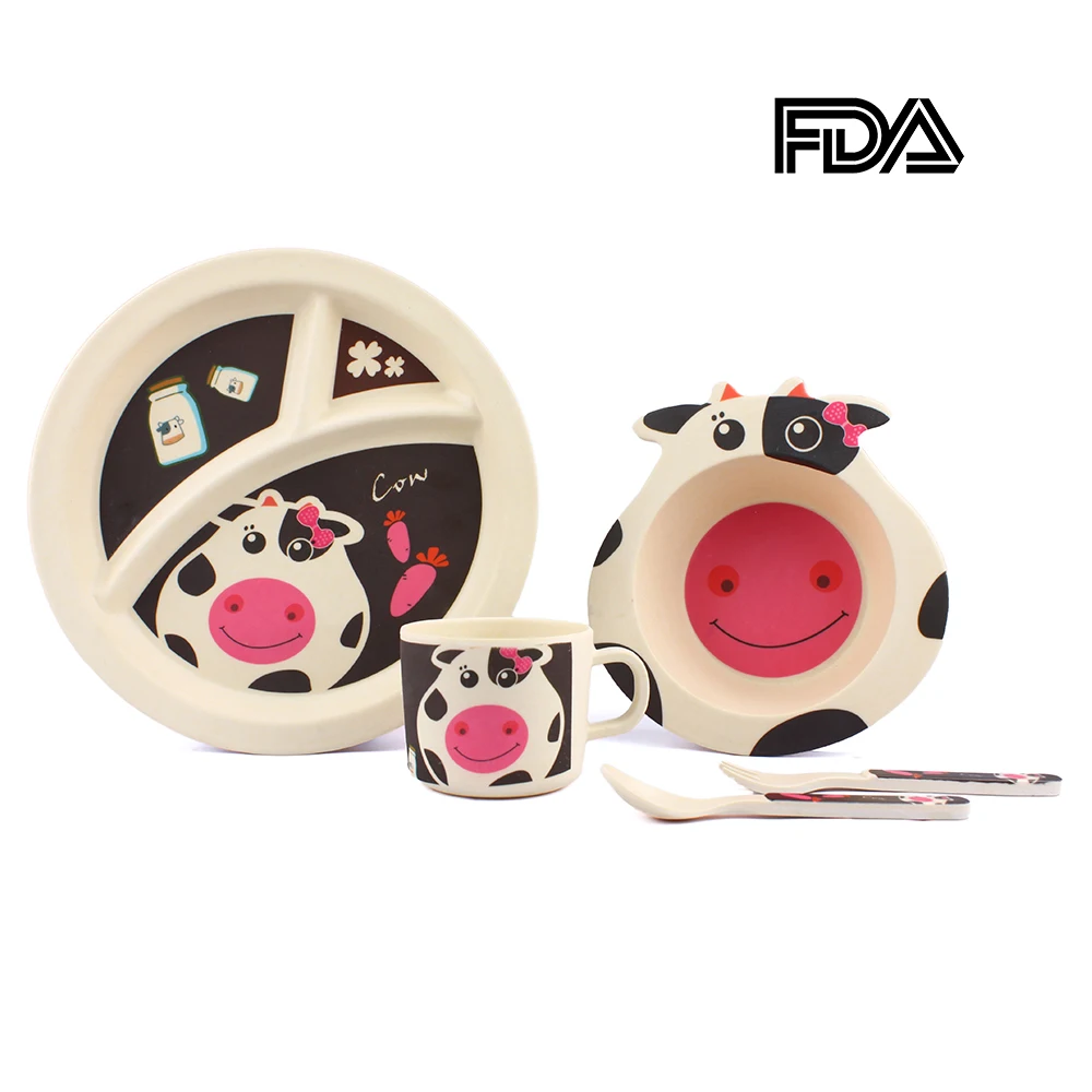 

Toddler Kids Dinnerware Sets Child Food Feeding Dishware Children Tableware Separate Food Container Plate Bowl Spoon Fork Cup Se