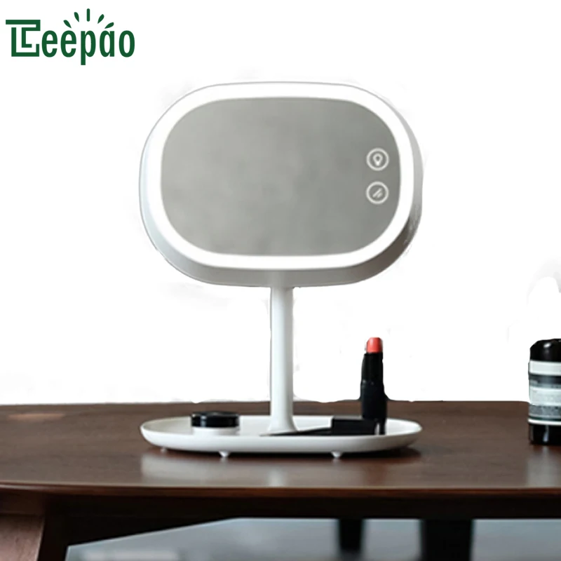 

LED Light Makeup Mirror Table Lamp Rechargeable Battery Power Cosmetic Tray Table Lamp For Girls Bedroom Home Decoration