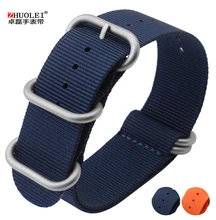 Montre band 22 mm nouveaux hommes ZULU haute qualité bleu Nylon bracelet Heavy Duty bandes otan