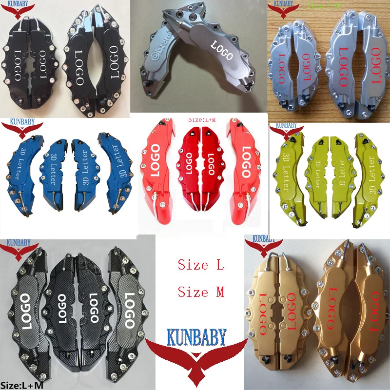 

KUNBABY 8 Colors ABS Universal Car Auto 3D Word Style Disc Brake Caliper Covers Front And Rear Size L+M For Wheel 18'' And Up