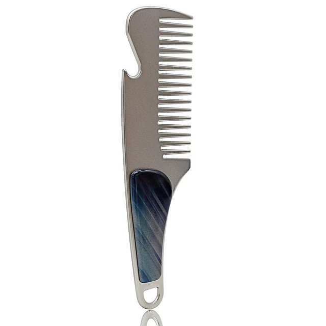 1 Pcs Professional Pocket Hair Comb Stainless Steel Portable Men Beard
