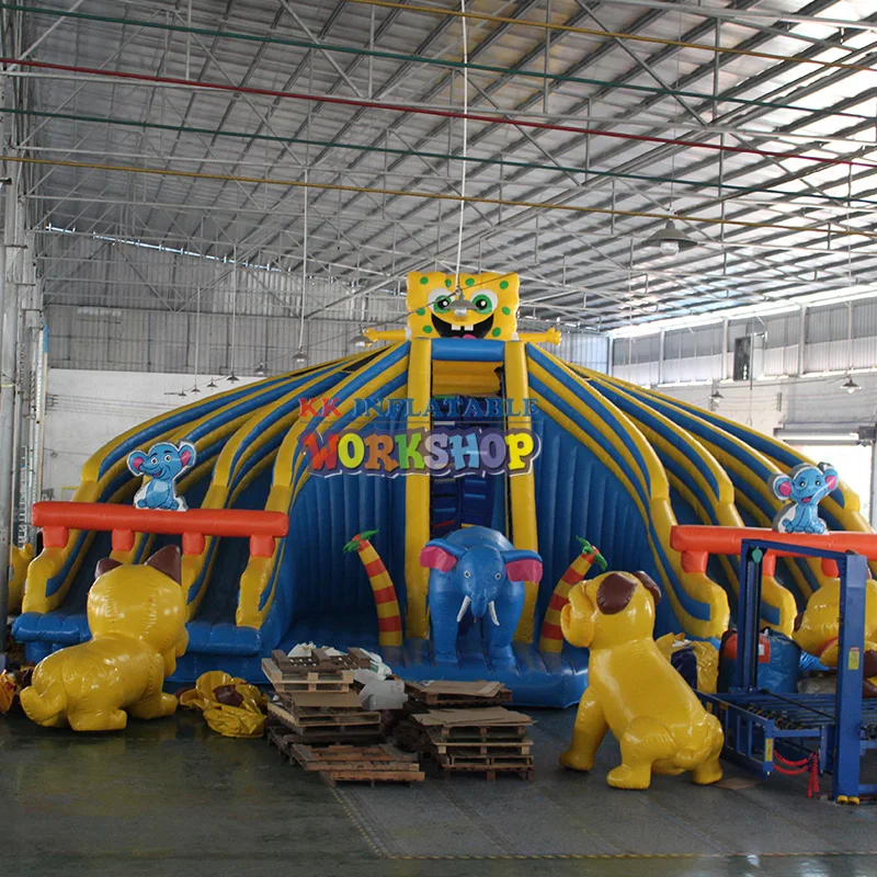 Cartoon inflatable water slide