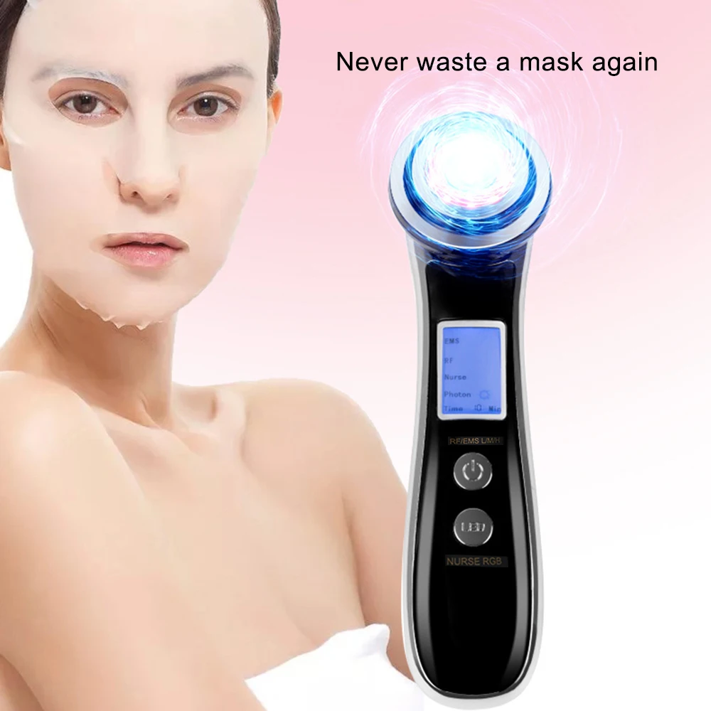Электрическая стимуляция кожи лица, мезотерапия, Электропорация, радиочастотный светодиодный фотонный прибор для ухода за кожей лица