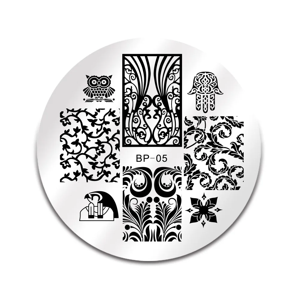 BORN PRETTY Rectangle Nail Stamping Plates Fashion Stainless Nail Art Image Nail Art Image DIY Plate Tools Fashion Power Theme - Цвет: BP-05