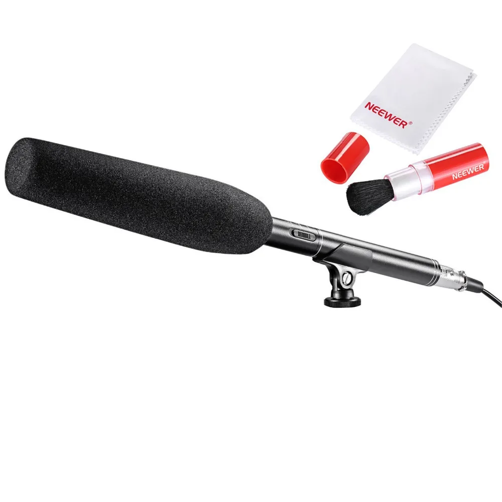 

Neewer NW-81 PRO Condenser Shotgun Microphone with Cleaning Kit for Camcorder DSLR Cameras wish Uni-directional Mono Microphone