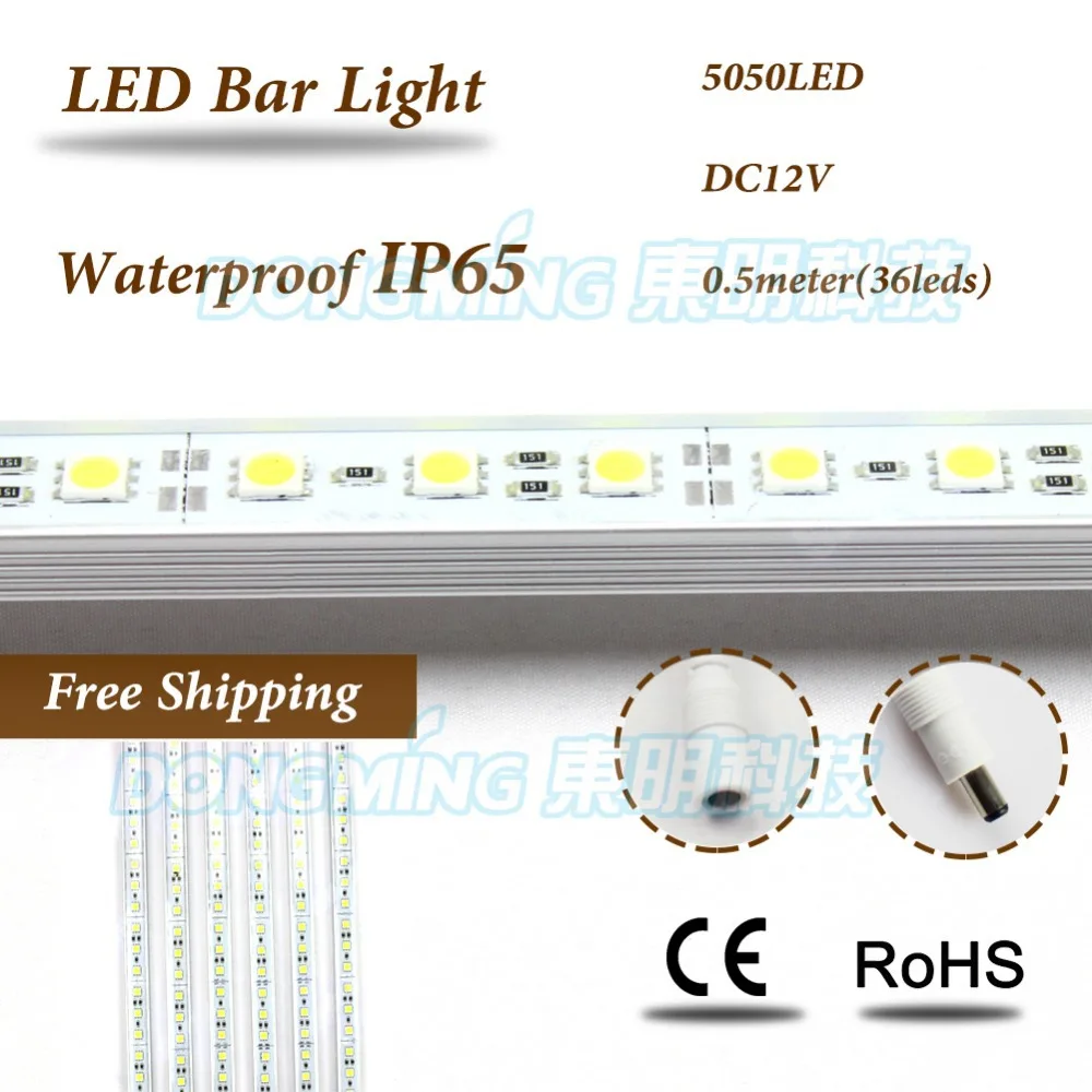 

5M LED Bar Light white/warm white led cabinet lights 50cm *10pcs 5050 led lamp 36leds IP65 Waterproof led luces strip + U groove