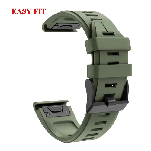 20 22 26 мм силиконовый ремешок Easyfit для часов Garmin Fenix 5X5 5S 3HR 5X 5Plus Forerunner 945 быстросъемный ремешок на запястье - Цвет: Army Green