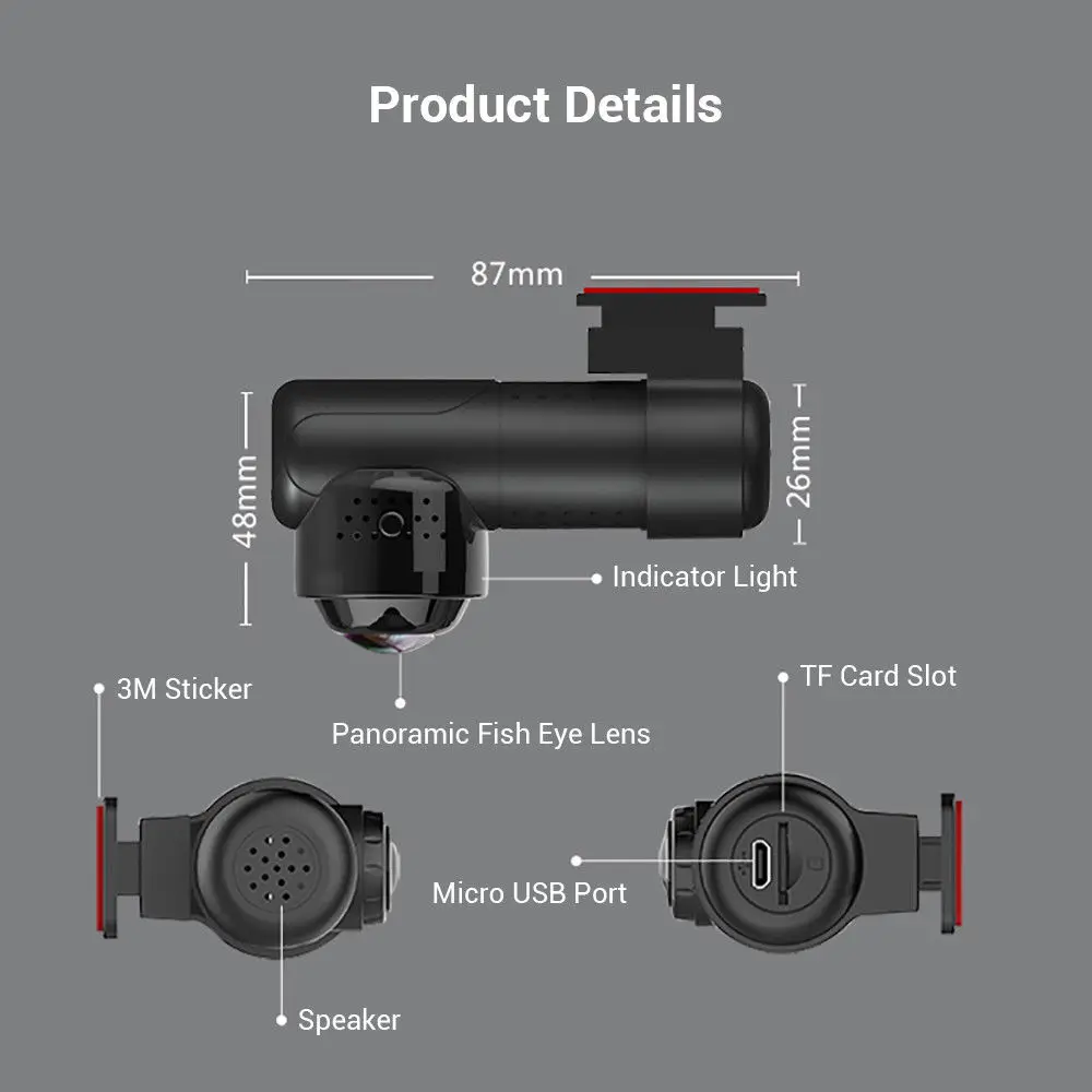 Car Dvr Full HD Camera 360 Degree Panoramic L9 Dash Cam Night Vision F2.0 2160P Sony IMX326 WDR WiF