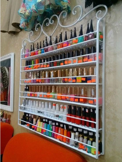 Iron nail polish rack nail oil store shelf wall shelving cosmetic cream display cabinets