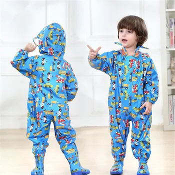 

Children Cartoon Printed Raincoats Kids Jumpsuits Raincover For Baby Boys Girls Waterproof Poncho Rainwear Overalls DWQ085