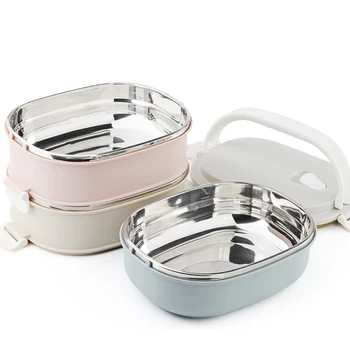 

Stainless Steel 3 Layer Insulated Lunch Box Food Container Heat Preservation Sealing Barrel For Office School Storage Meal