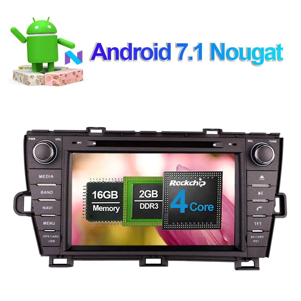 Excellent Android 8.0 Octa Core 4GB RAM Car Radio Stereo DVD Multimedia Player For Toyota Prius 2009- Right Hand Driving GPS Navigation 2