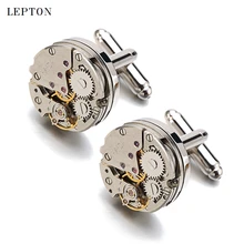Hot Sale Non-Functional Watch Movement Cufflinks for men stainless steel Steampunk Gear Watch MechanismCuff links for Mens