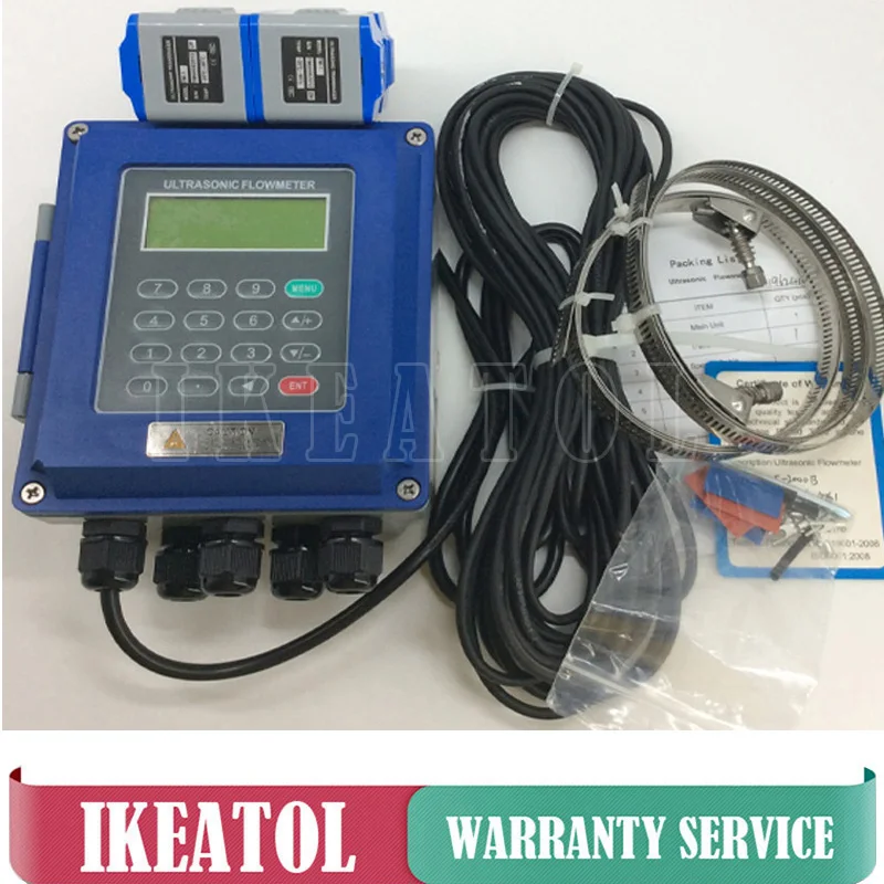 TUF-2000B with Transducer TL-1 (DN300-6000mm) PT-100 (CT-1) heat sensor digital liquid ultrasonic flowmeters flow meter | Инструменты