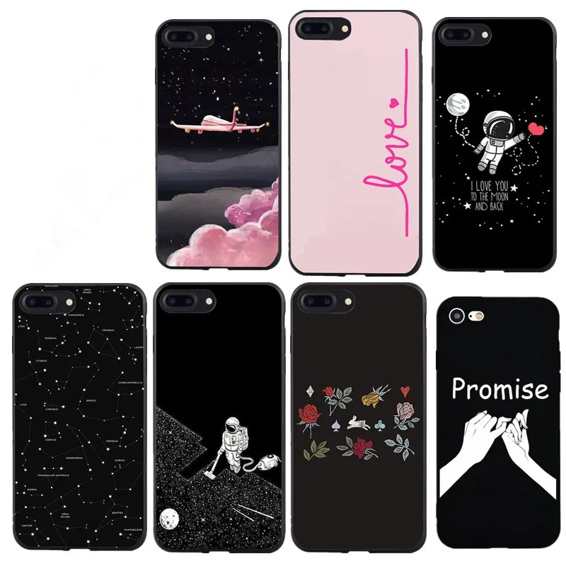 Мягкий чехол для телефона из ТПУ 6 s 7 7plus 8 8plus 3D задняя крышка Coque Planet Moon Plane Funda iphone 5S