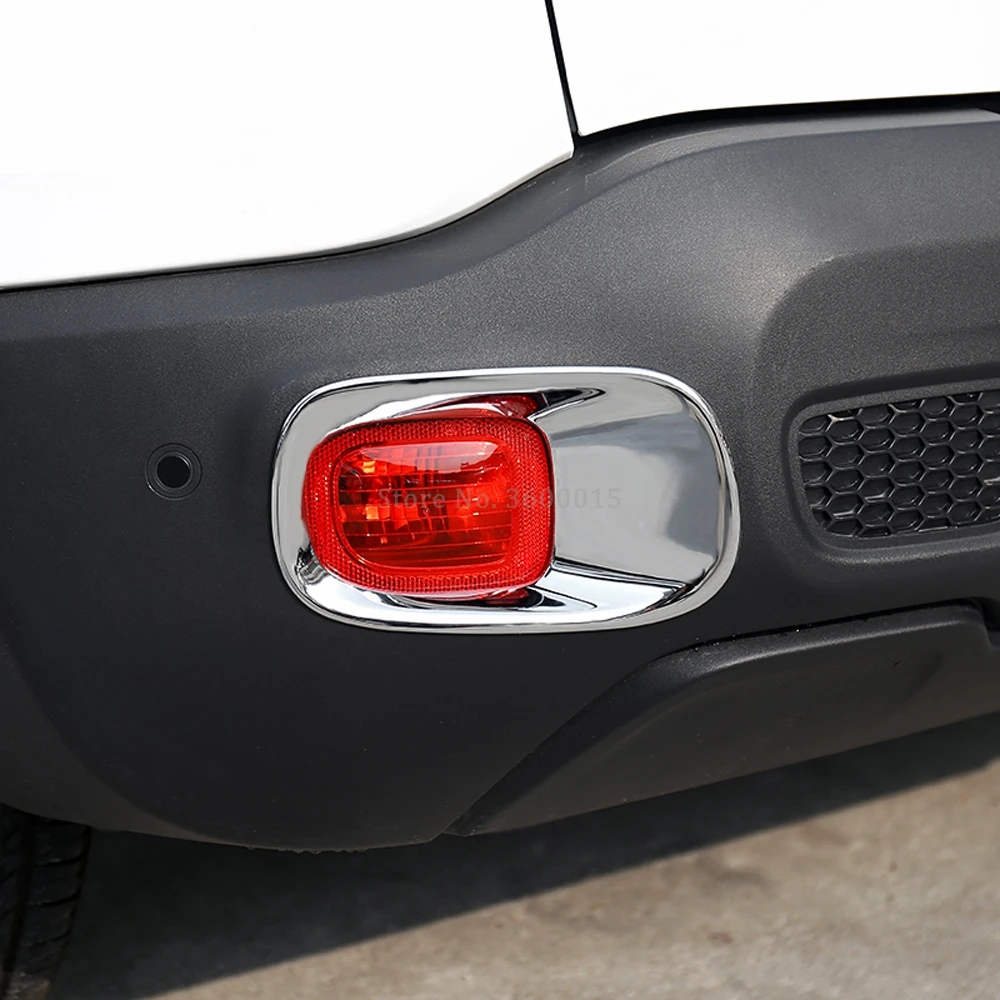 For Jeep Renegade 2014-2018 2019 Car Styling Parts Rear Foglight Tail Fog Lamp Covers Chrome Molding Trim Exterior Accessories For Jeep Renegade 2014-2018 2019 Car Styling Parts Rear Foglight Tail Fog Lamp Covers Chrome Molding Trim Exterior Accessories