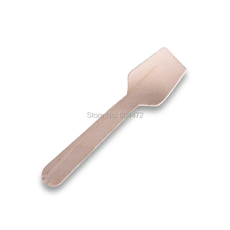 100 pieces Eco Friendly Disposable Wooden Flat Spoon Ice Cream SPOON