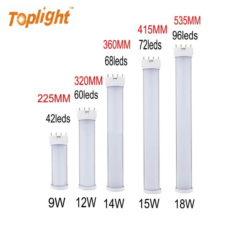 2g11 Светодиодная ламповая лампа 2g11 PLL Лампа PL bar 4pin Epistar SMD диффузное покрытие 9 Вт 12 Вт 14 Вт 15 Вт 18 Вт AC96-265V холодный белый теплый белый