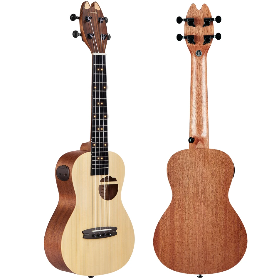 Populele Q1 23 дюйма умный концертный укулеле Ukelele Uke поддерживает приложение обучающее соединение ABS гриф с светодиодный светильник