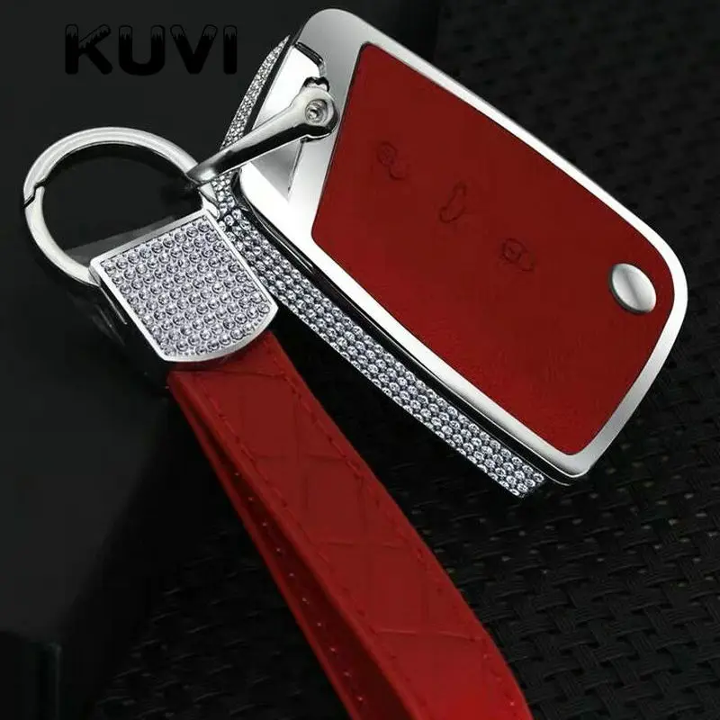 

Leather Key Remote Case Cover Holder Case For Volkswagen VW Golf 7 Seat Ibiza Leon FR 2 Altea Aztec For Skoda Octavia