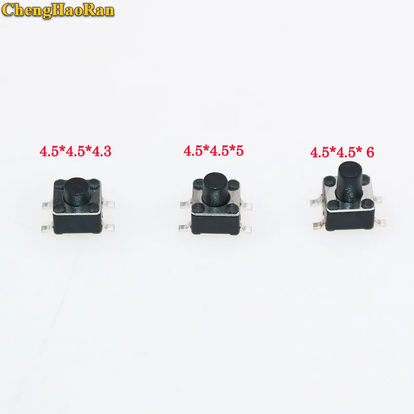 

ChengHaoRan 1pcs 4.5X4.5X4.3/5/6MM Tactile Tact Push Button Micro Switch Momentary Push Button 4.5*4.5*4.3/5/6mm