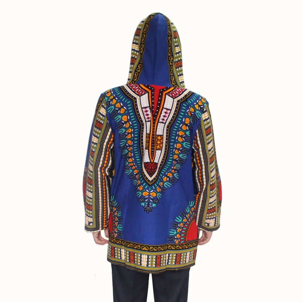 Dashikiage унисекс с длинным рукавом хлопок с капюшоном с 2 карманами традиционные африканские Дашики толстовки