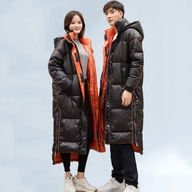 

Oversize Winter Down Jacket Women Coat Long Hooded Parka Women 2019 Bright Coat Women Loose Zipper Thick Warm Outwear Korean 459