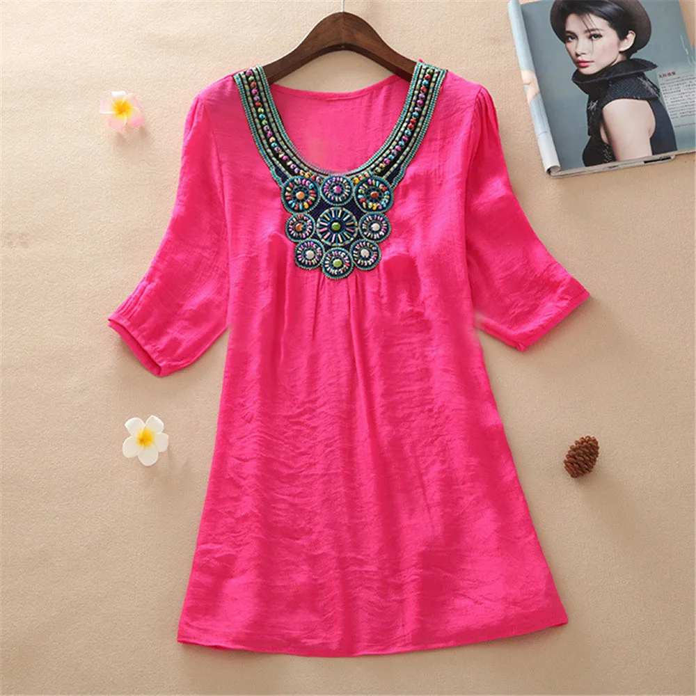 Autumn Women Blouse Plus Size 3XL Woman Clothing Autumn Brand Embroidery Blouse Shirt Casual Loose Oversized Top Chemise Femme (18)