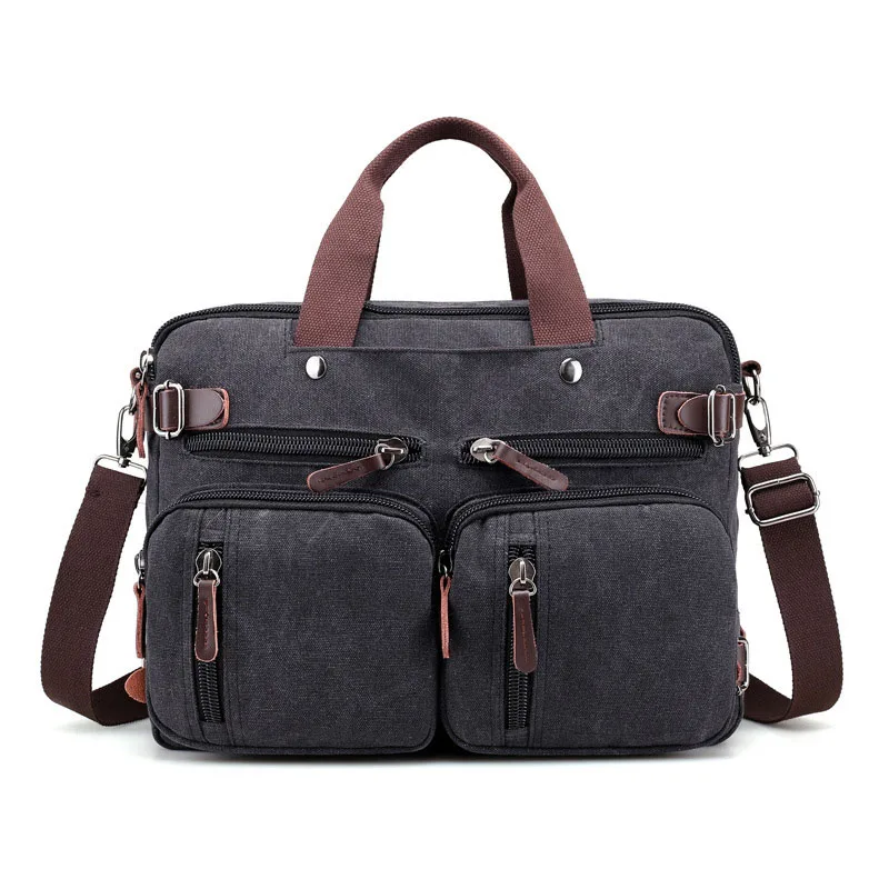 Men Canvas Briefcase Business Laptop Handbag Large Messenger Shoulder Bag Big Casual Male Tote Back Bags Travel Suitcase XA162ZC - Цвет: Black