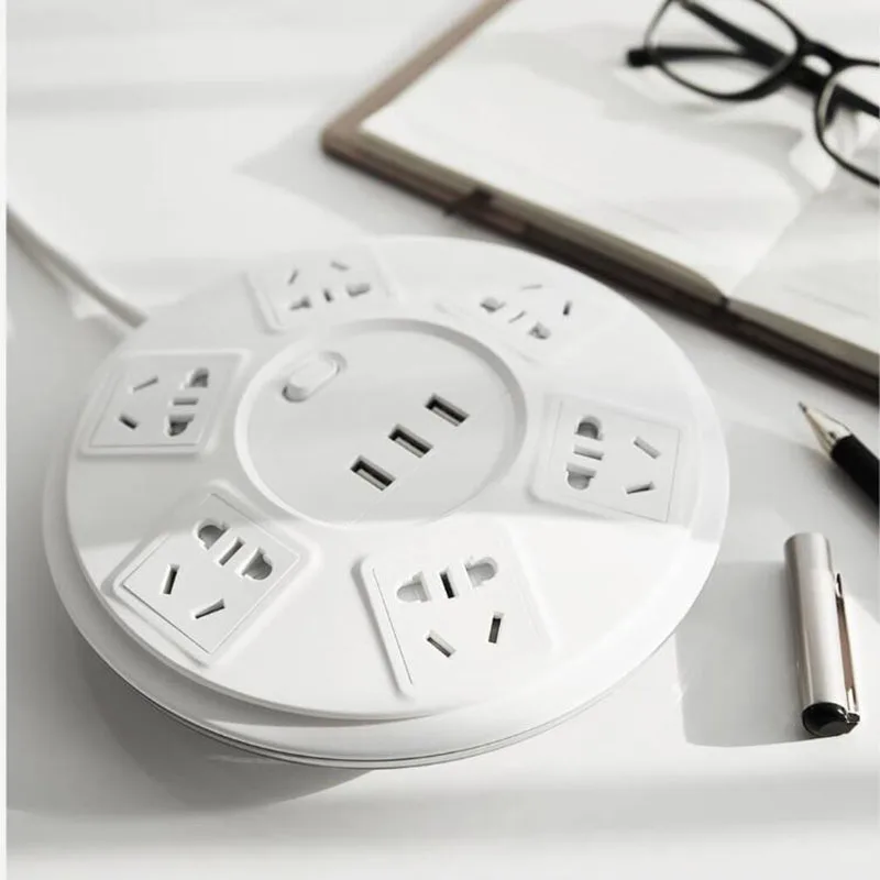 Xiaomi TP Lightning защитная лента питания 6 портов с 3 USB 2500 Вт 10А Быстрая зарядка 2.1A защита
