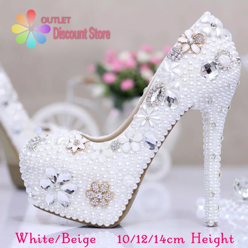 Best Quality Luxury Cinderella Wedding Shoes Bridal Crystal High Best Quality Luxury Cinderella Wedding Shoes Bridal Crystal High Heels Prom White Ivory Glitter Pearl Rhinestone Pumps Sjw010 In Women S From On