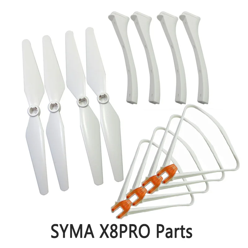 

Syma X8SC X8SW X8PRO Spare Parts Set 4pcs Landing Gear + 4pcs Blade Propeller + 4pcs Protect Ring for RC Quadcopter Drone