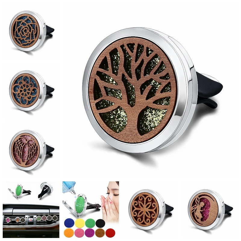 

Car Air Freshener Car Perfume Diffuser Clip Car Air Auto Vent Freshener Essential Oil Perfume Locket Natural Wood C011