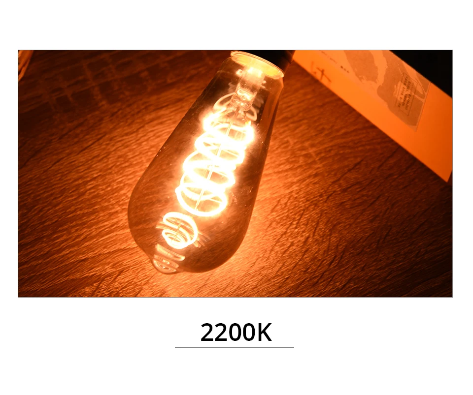 LED Retro Edison Light Bulb E27 220V ST64 Filament Vintage Lampada Ampoule Dimmer Incandescent Bulb Edison Filament Lamp (5)