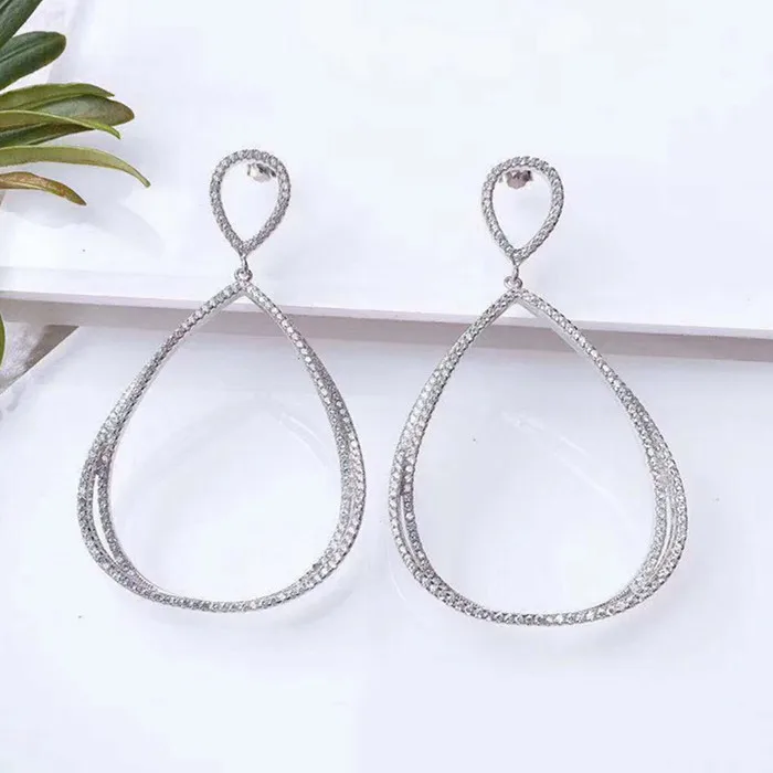 

Designer Fashion 925 Sterling Silver Jewelry 3A Cubic Zirconia Party Earring