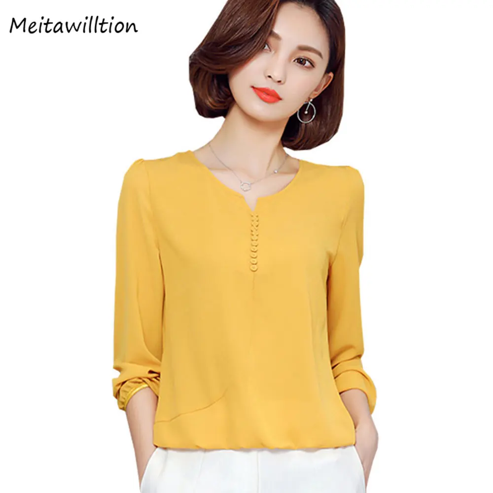 

2018 Summer Spring Women Chiffon Blouse Plus Size Women Clothing Casual Ladies Long Sleeve Women Tops And Blouses XXXL XXL