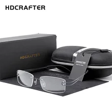 HDCRAFTER из чистого титана, Ультралегкая оправа для очков без оправы для женщин, оптические оправы для близорукости по рецепту, мужские винтажные очки