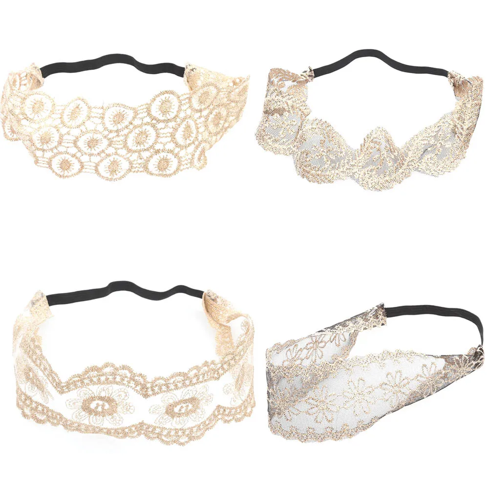 Hollow Lace Flower Headband Retro Hair Band Wide Head Wrap Accessories Cloth Lace Lace Band